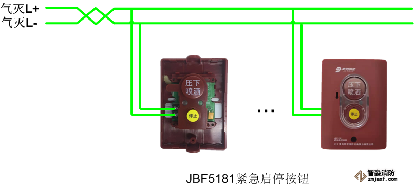 青鳥(niǎo)JBF5181緊急啟停按鈕安裝接線(xiàn)圖